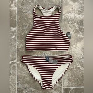 Aerie Ribbed Striped Bikini Set- Small